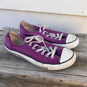 Converse all star low lace up sneakers plum purple